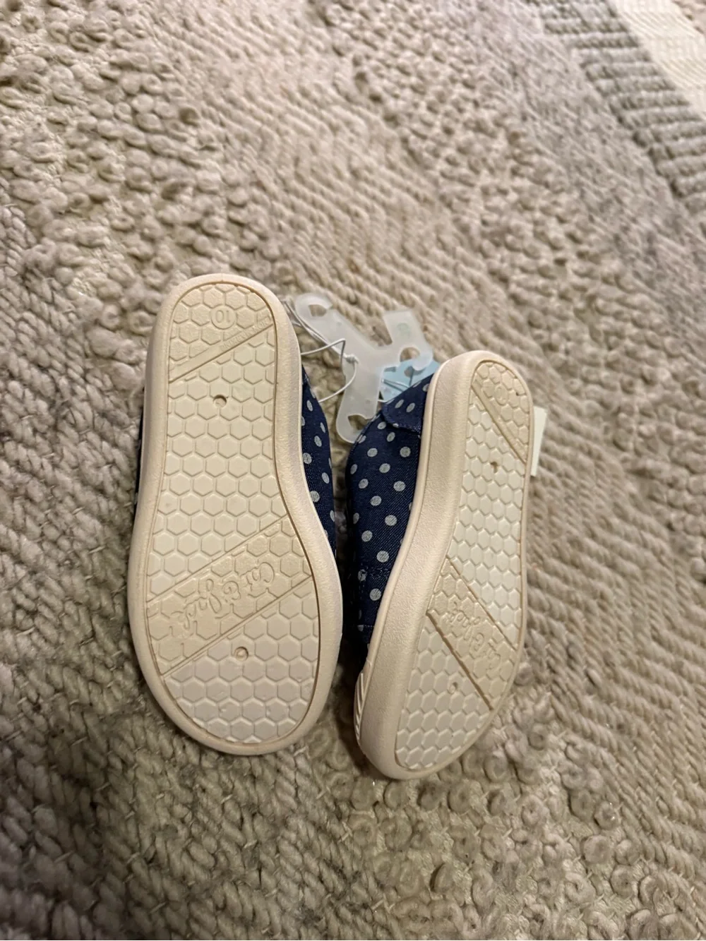 Cat & Jack Navy Polka Dot Sneakers with White Toe size 10t 10c nwt